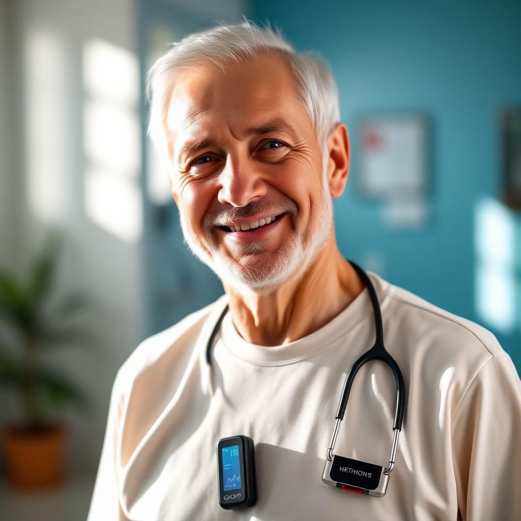 Patient with wearable health monitor